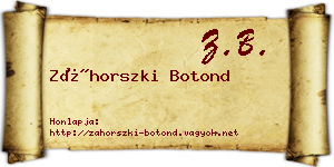 Záhorszki Botond névjegykártya